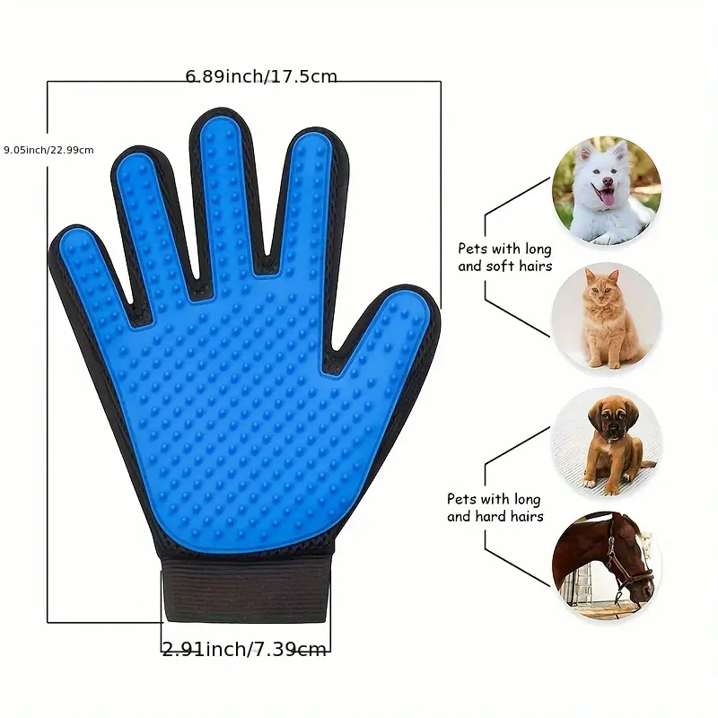 Des Shedding Pet Grooming Glove - Combs for Gentle Cat and Dog Hair Removal - Soft Brush Massages and Stimulates Blood Circulation, Easy to Use and Clean, Perfect for Pet Owners 3