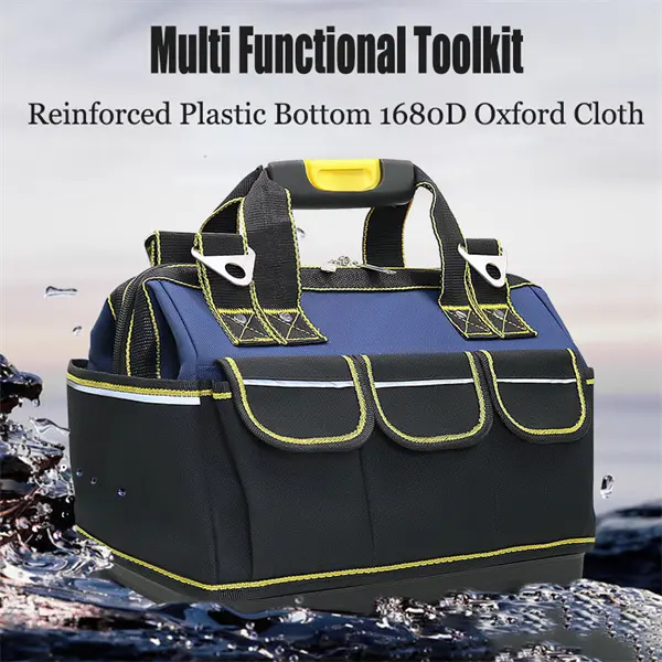 13/19 Inch Multifunctional Tool Bag, Portable Large Capacity Tool Storage Bag, Wear Resistant Thickened Canvas Tools Bag for Electrician, Hand Tools Storage Bag for Home & Office 0