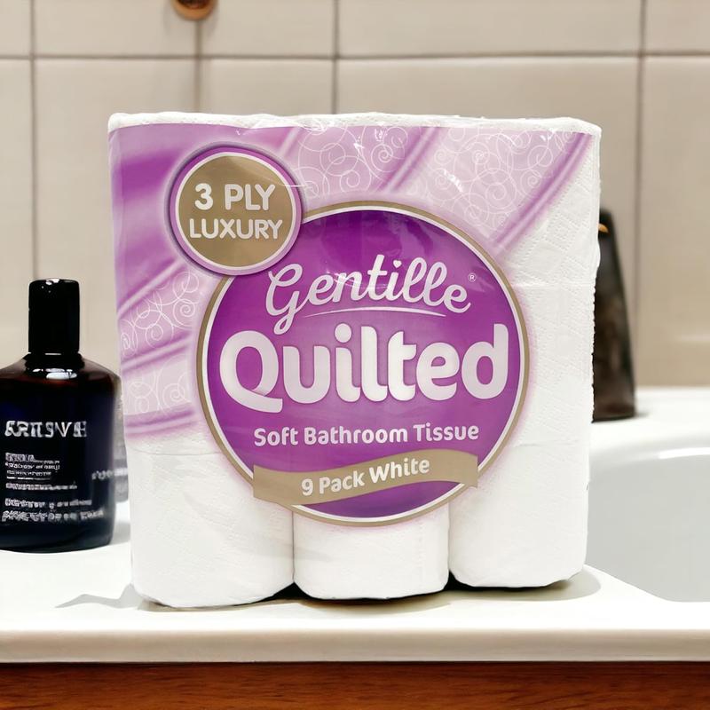 Gentille Quilted Bathroom Tissue | Luxury 3-Ply Toilet Paper  Soft, Strong, Embossed & Sustainable 54 Rolls Bundle Pack Western Wipes Sheets 2