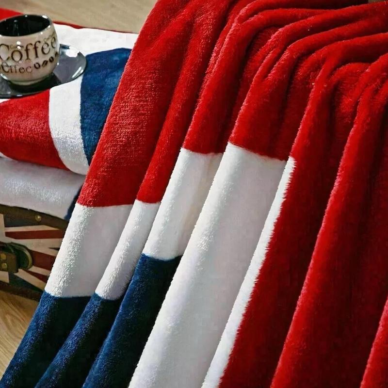 Bed sofa  throw flag Union Jack British soft faux fur fleece blanket size double king 1