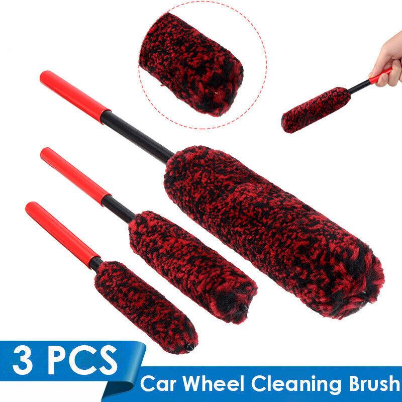 Product Introduction of New store opening, special offers  3X Set Wheel Woolies Luxury Super Plush Soft Alloy Wheel Cleaning Brush Kit UK 28