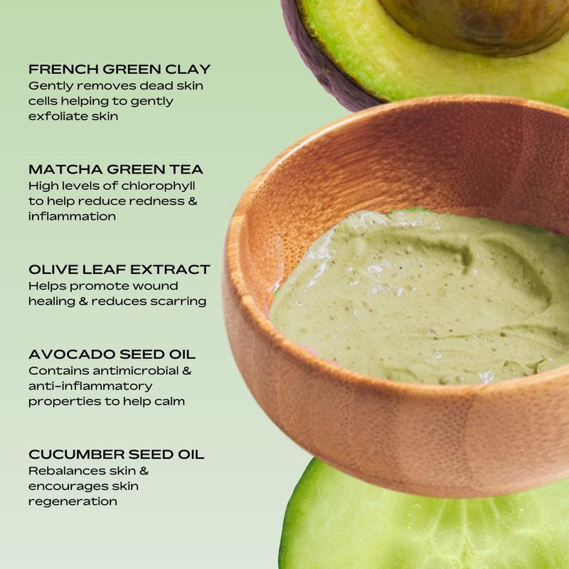 PERL French Green Clay Mask & Calming Mask Oil Set - Deep Cleansing Solution for Smoother Skin Repair 4