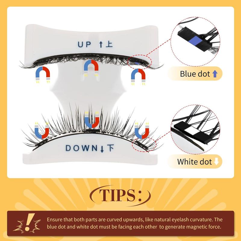 Magnetic-Eyelashes with Applicator Natural Look, 1 Pair Reusable Magnetic Lashes, No Glue Needed Eyelashes Magnetic, Easy to Wear and Remove with Instructions(Magnetic Eyelash Kit style B) Makeup Lash Extensions Cosmetic Eyelash Extension 4