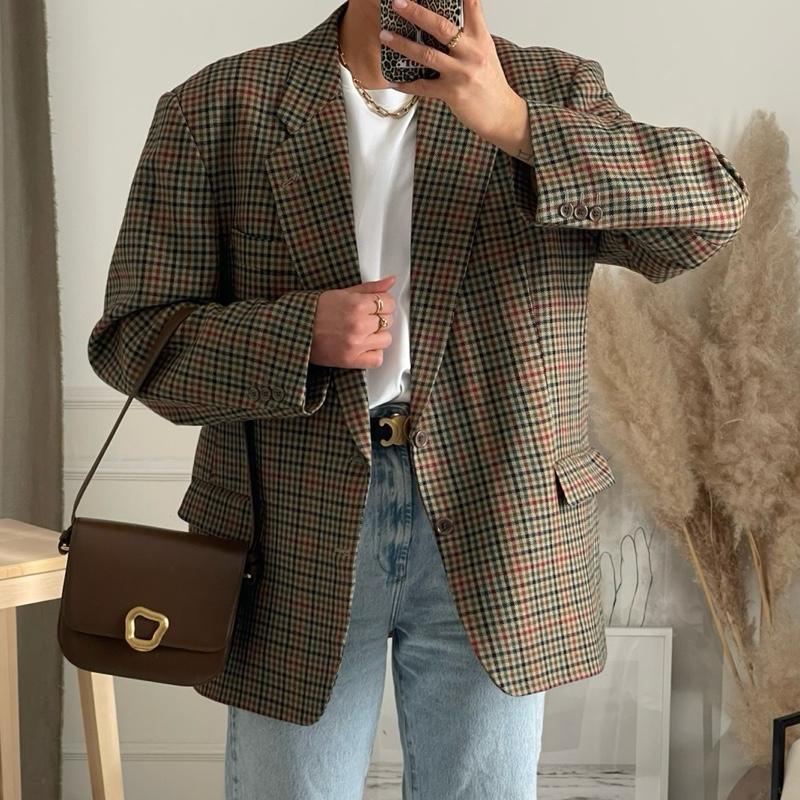Vintage Oversized Checked Blazer 1