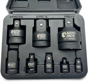 Autojack 8 Piece Impact Adaptor Socket Set, Wrench Converter Reducer Adapters, Professional Reducer Sizes 1/4" 3/8" 1/2" 3/4" 1"