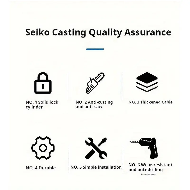 Premium Car Anti-Theft Locking System: Reinforced Steel Cable, Versatile Handlebar Lock, & Adjustable Seat Belt Snap Lock for Maximum Vehicle Security 7