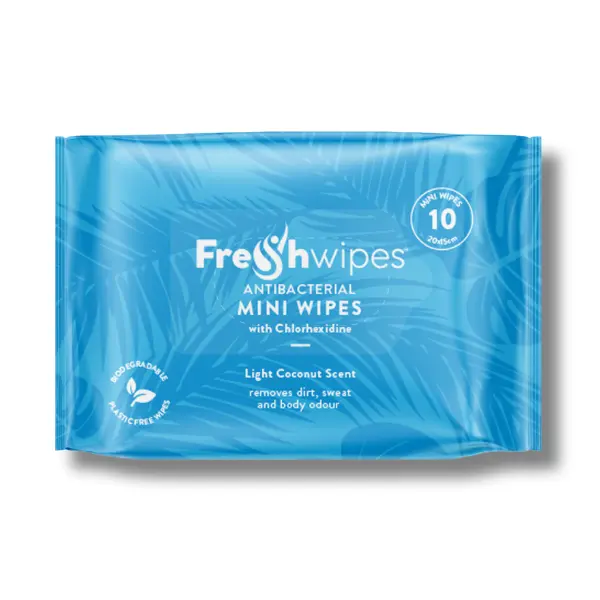 FreshWipes Minis Biodegradable Antibacterial Wet Wipes Eco-friendly Sustainable -Coconut/Unscented Intimate pH balance
