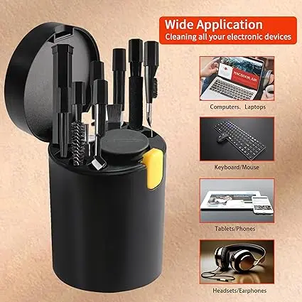 Mobile Cleaning Kit 20-in-1 Multifunctional Electronic Gadgets Cleaning Kit | Cleaning Set for Keyboard, Laptop, AirPods, Phone, Camera, Earbuds, Screen – Tools with Brushes, Spray Bottle, Keycap Puller, Air Blower, Cloth – All-in-One Tech Cleaner Set 6