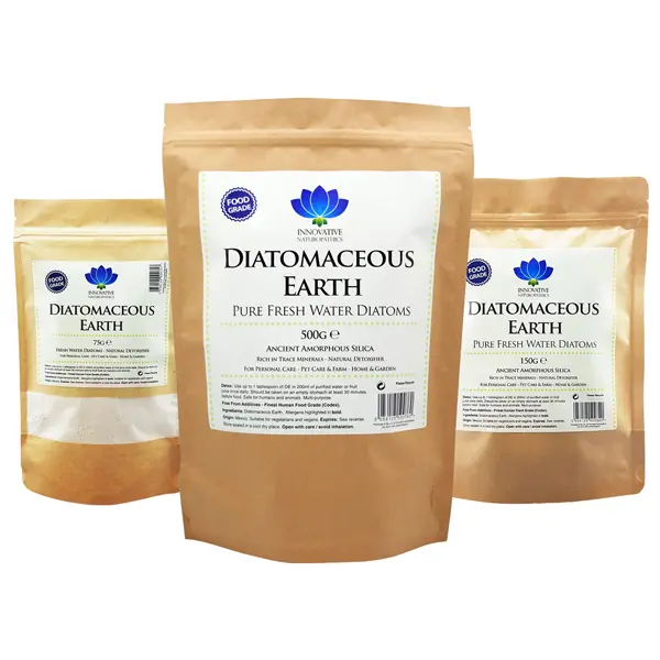 Innovative Naturopathics Diatomaceous Earth Powder (DE) Pure-White Fresh Water Mexican Food Grade 75g, 150g or 500g - Pest / Insect Control
