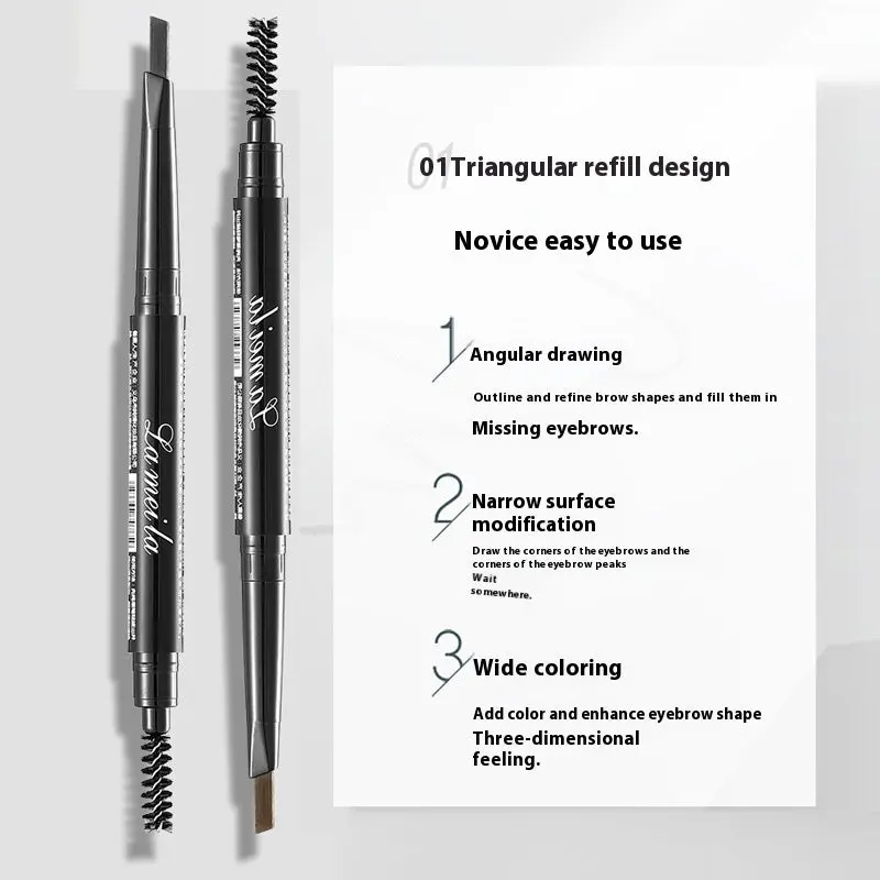 Double-headed Eyebrow Pencil Waterproof Natural Long Lasting 1