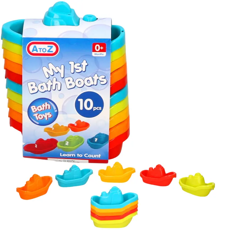 Set of 10 Bath Boats with Numbers for Kids - Perfect for Bath Time Fun 3