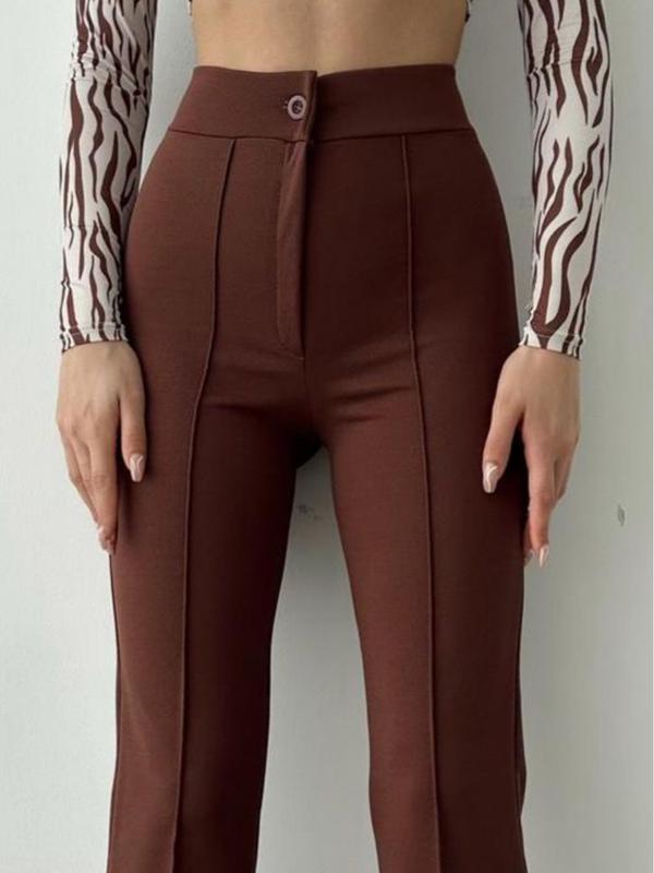 FAT GORILLA Women's Jacquard Trousers - Regular Fit Comfort Pants for Everyday Wear - Suits, Underwear Fabric Fashion Outfit Womenswear Bottom Casual Comfortable Evening Lady Basic Minimalist 5