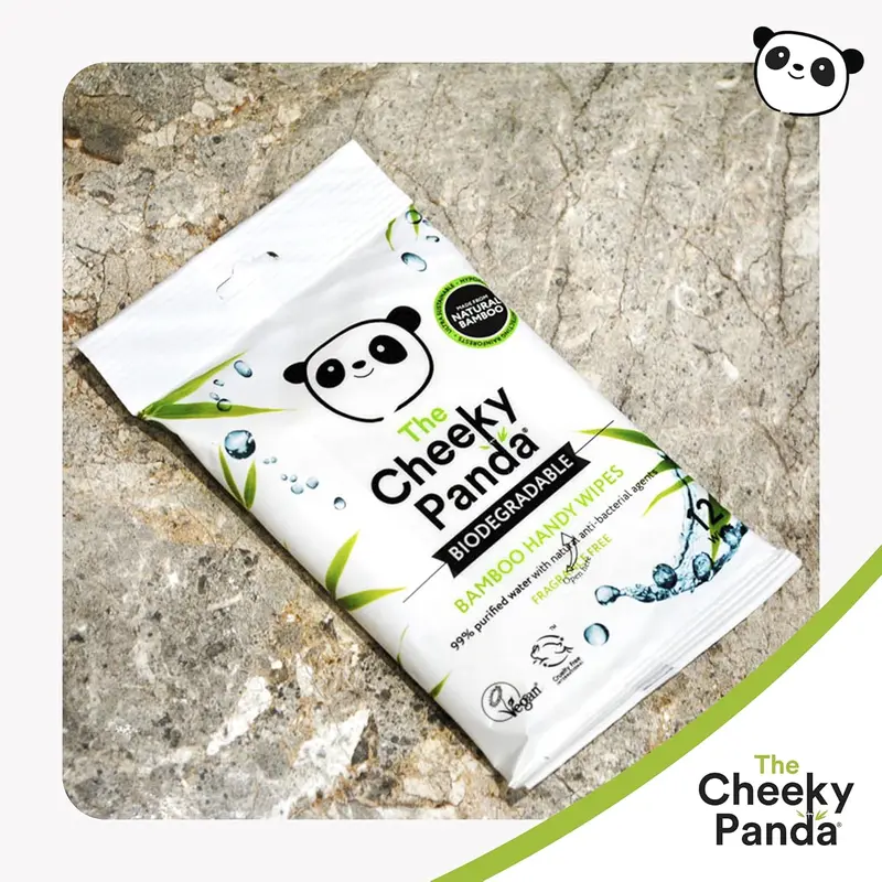 The Cheeky Panda Bamboo Hand Wipes | 12 Travel Wipes | 100% Plastic Free and Biodegradable Wet Wipes 3