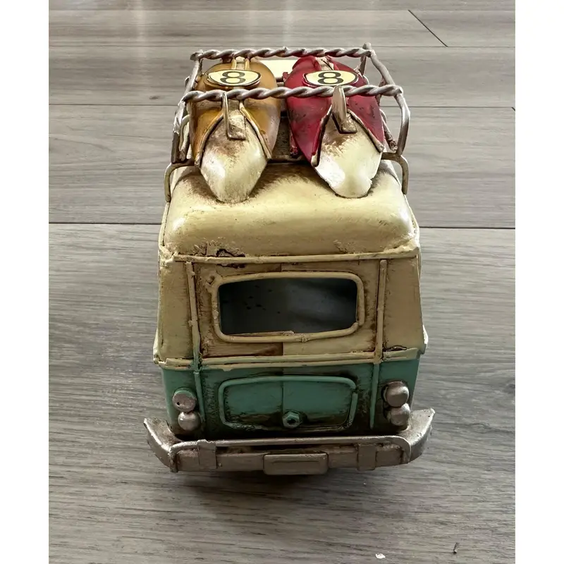 Vintage Style Floral Camper Van Ornament Tin Metal Retro Antique Home Decor 3