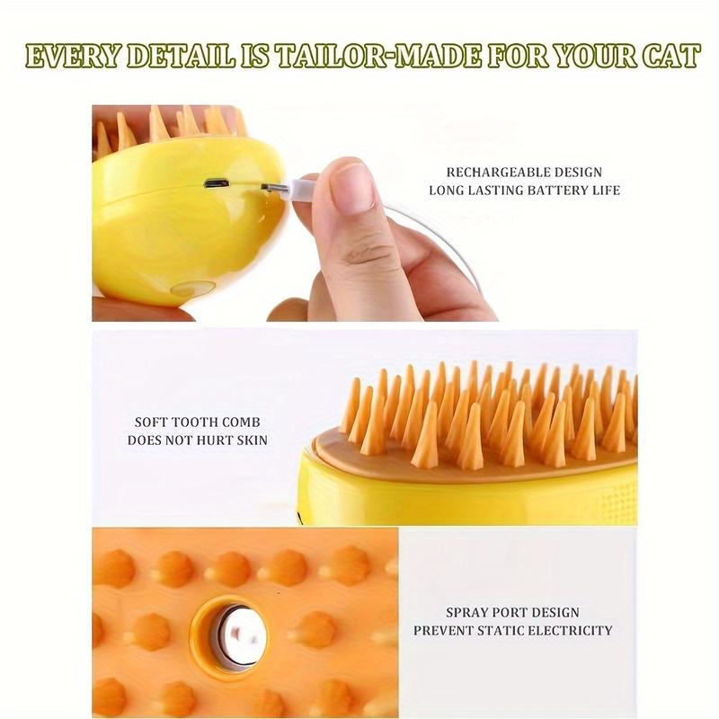 Product Introduction of Self-Cleaning Massage Comb for Cats and Dogs - Electric Pet Grooming Brush with Charging and Floating Design - Removes Tangled and Loose Hair, Provides Relaxing Massage and Steam Treatment 4
