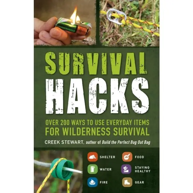 Survival Hacks - Paperback Book - Over 200 Ways to Use Everyday Items for Wilderness Survival - by Creek Stewart - 9781440593345 - Adams Media Corporation