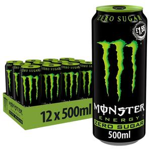 Monster Energy Zero Sugar Original Flavour PMP - Pack of 12 x 500ML