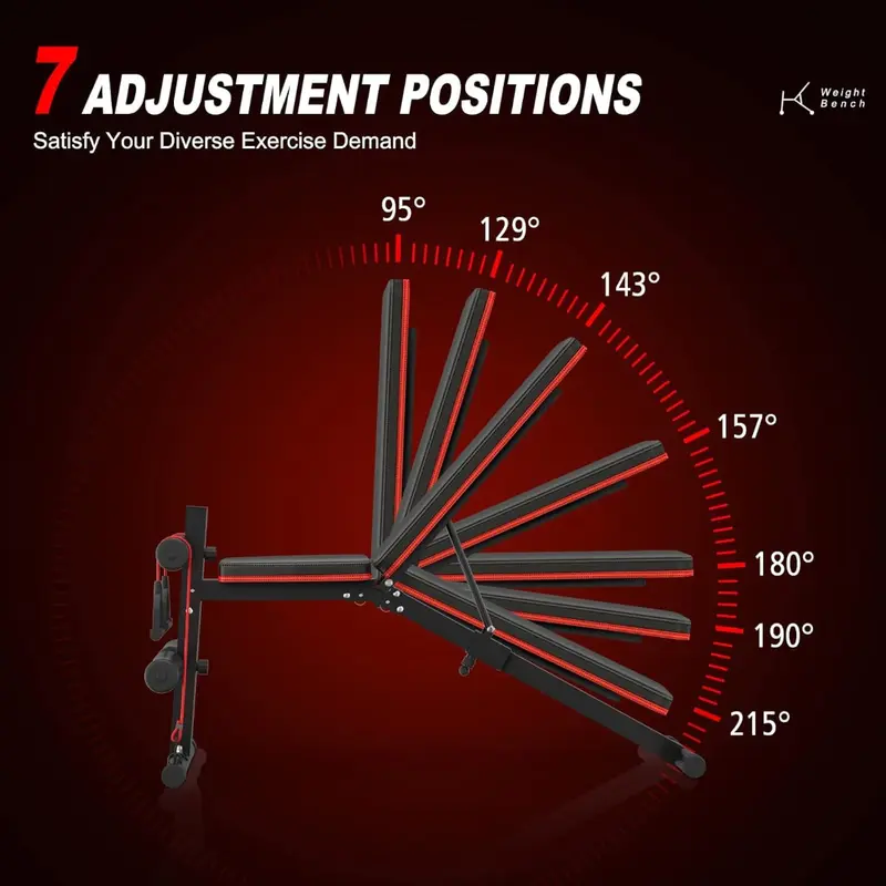 GymSets Adjustable & Foldable Weight Bench 5