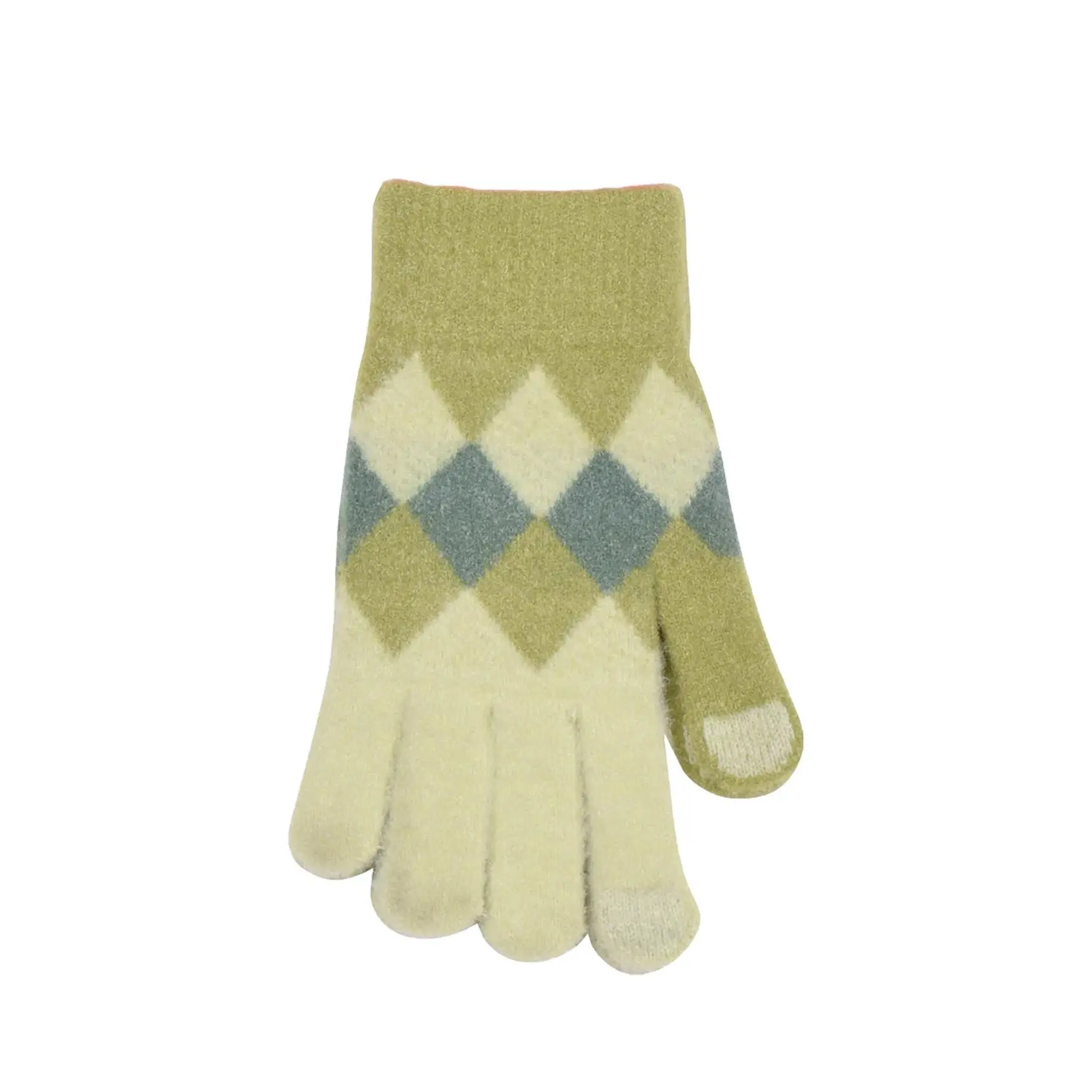 Diamond Print Soft Feel Gloves | Green