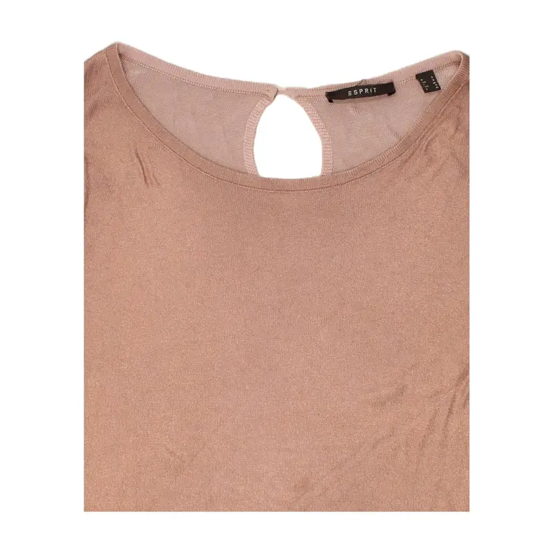 Pre-Owned Vintage ESPRIT Womens Boat Neck Jumper Sweater UK 10 Small Beige Viscose 3