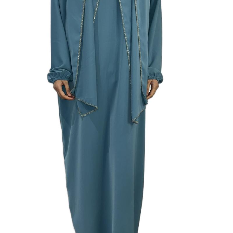 1 piece hijab and abayah with gold embroidery 5