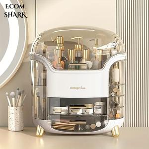 Large Cosmetic Organizer with Drawers and Compartments for Cosmetics, Skincare, Jewelry, and Lipstick Storage - Dustproof Design Compact Box Vanity