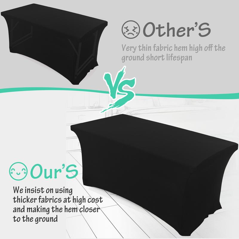 Rainberg 6ft & 4ft Stretchable Tablecloths for Rectangle Tables, Table Cover, Fitted Spandex Rectangular Folding Table Cover, For Wedding, Party, Home decorations 7