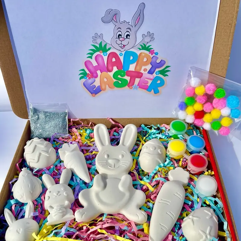 BUNDLE Easter Paint Kit -  Kids Activity Box Bunny Rabbit and Eggs - DIY Craft Box 2