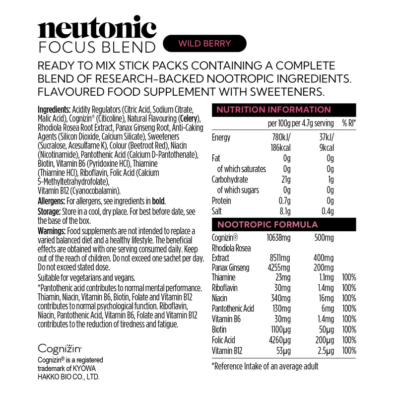 Neutonic | Focus Blend Taster Pack 4 sachets | Supports Cognitive Function & Mental Performance 5