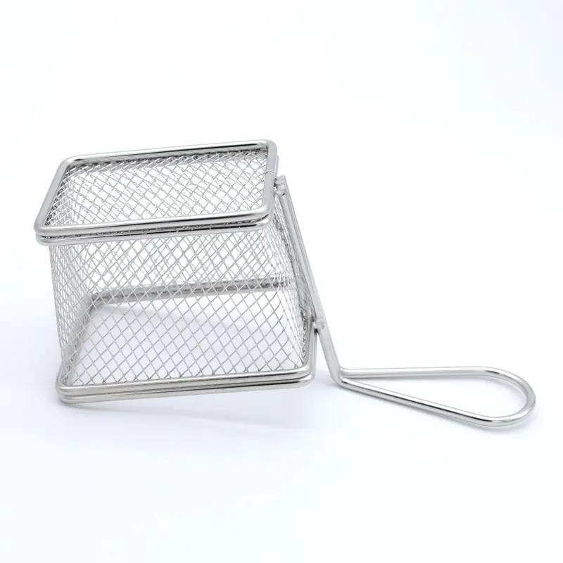 Buckingham Mini Serving Basket Rectangular for Fries Nuts Tenders Appetiser Stainless Steel Kitchen Organiser for Snacks, Sides, and Table Presentation 3