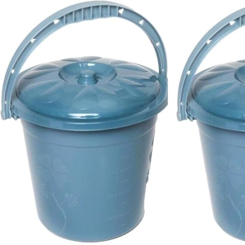 Plastic Bucket with Lid Handle | 5 Litres | BLUE | 2 Pcs | Household Bucket | Storage Bucket Bin Container, Multipurpose Use for Home, Garden and Workshops (Pack of 2) 4