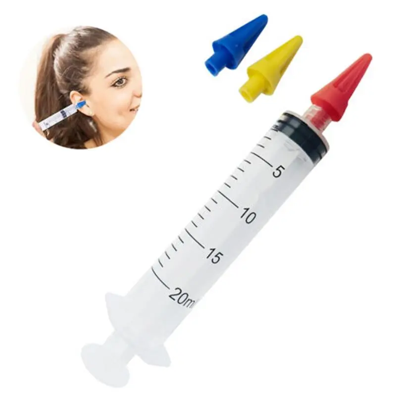Ear Wax Removal 30ml Syringe Irrigation Cleaning Kit Water Remover 3 Silicone Tips 3