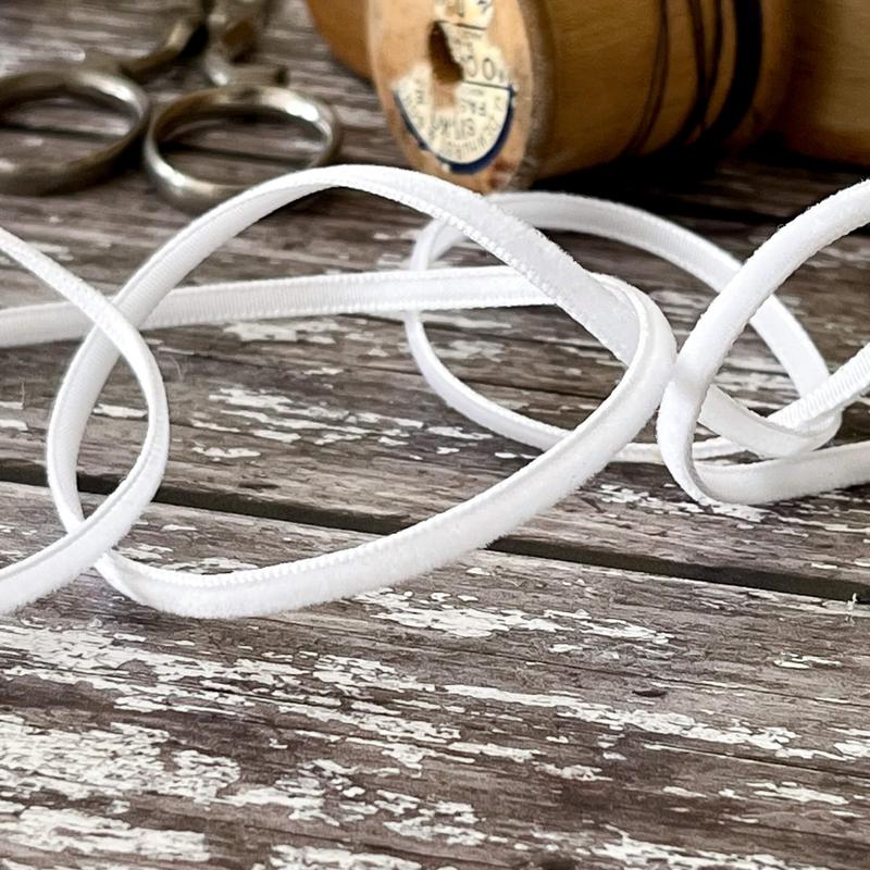White Velvet Ribbon - 3 Meter Roll 1