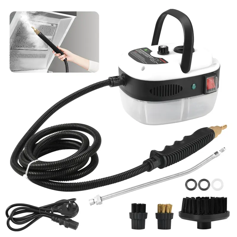 Handheld High Temp Portable Steamer Cleaning Machine with 3 Brush Heads,Steam Cleaners, Handheld Steam Cleaner, Steamer for Cleaning Grout Tile Car Living Room Kitchen Bathroom (White) 0