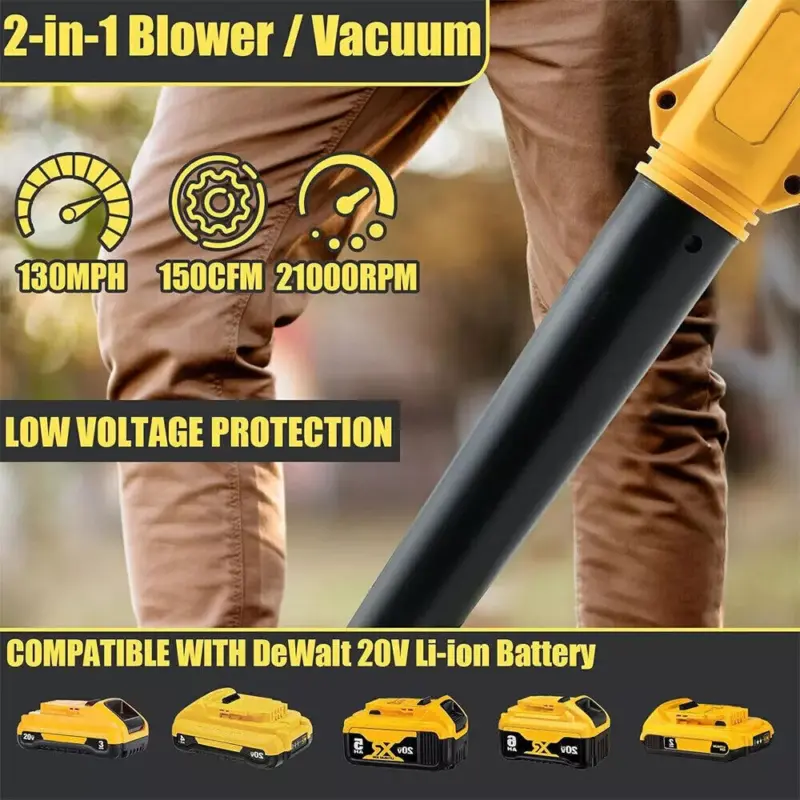 20V Battery 2-in-1 Electric Leaf Blower + Vacuum Cleaner UK 1