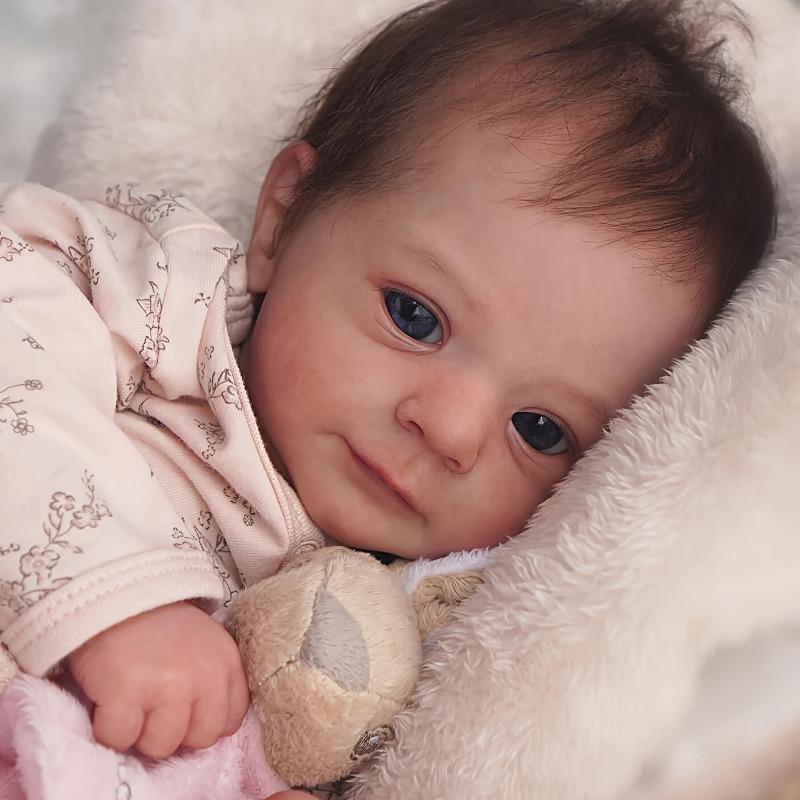 Product Introduction of Handcrafted 16" Reborn Youngsters Doll - Realistic Soft Body with Hand-Rooted Brown Hair & Painted Veins, Includes Birth Certificate - Perfect Christmas Gift for Youngsters 2