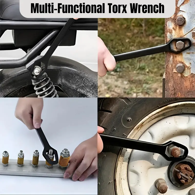 Heavy-Duty Double-End Multi-functional Universal Wrench - 3-17mm Self-Tightening Lazy Wrench for Car, Bicycle, Home, and Engineering Applications 2