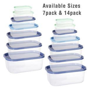 Food Storage Containers Set 7 & 14 Pack with Seven Sizes (390ml to 3500ml) Airtight, Leak-Proof Meal Prep Containers BPA-Free Microwave Freezer & Dishwasher Safe Boxes for Easy Organisation Kitchen Utensils Lids Lightweight Plastic Stackable Multicolor