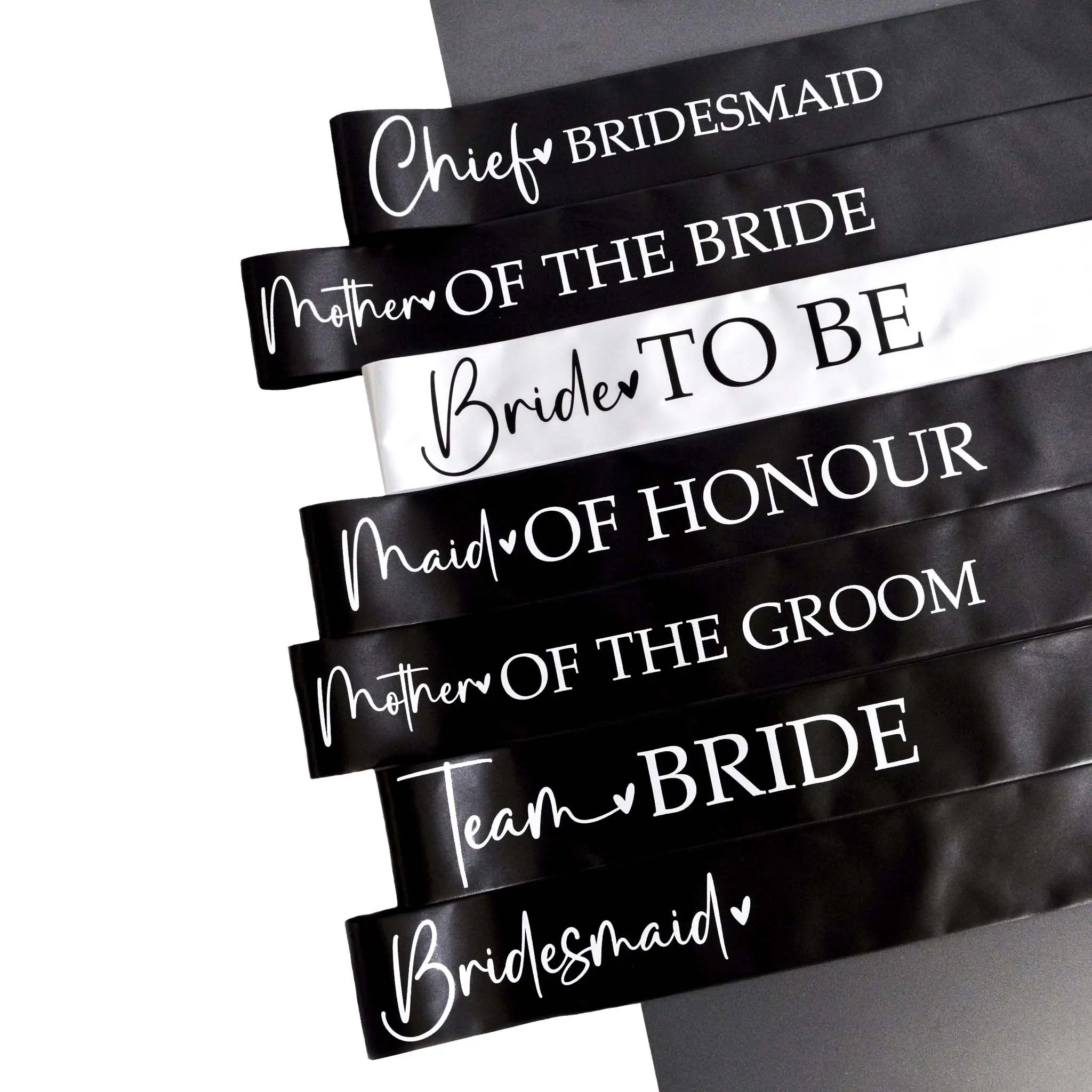 Team Bride Hen Party Sashes - Bride Sash, Bridesmaid/Chief Bridesmaid/Maid Of Honour/Mother Of The Bride/Mother Of The Groom, Hen Night Accessories, Bride Accessories, Hen Party Favours, Hen Do