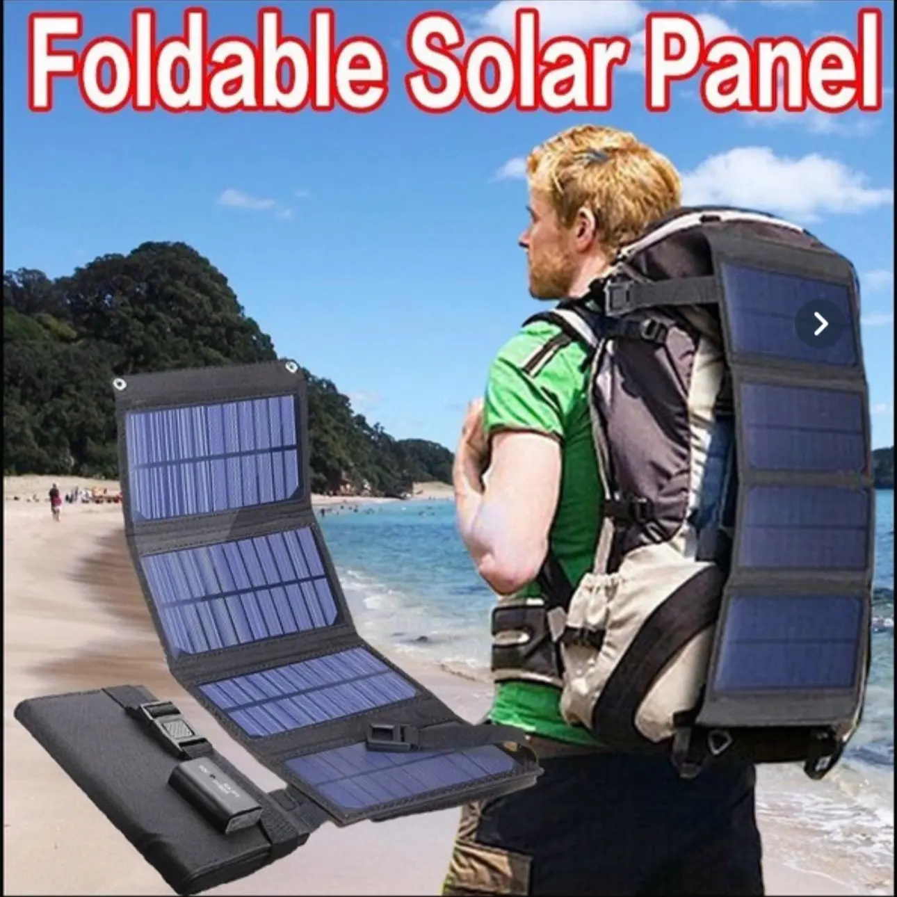 Portable Solar Panel Cells - 2000w High-Power Output for Mobile Devices - Waterproof - Black/Camouflage