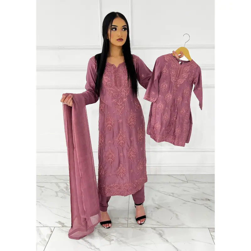 HK295 - Pink - Mummy n Me Linen Outfit 0