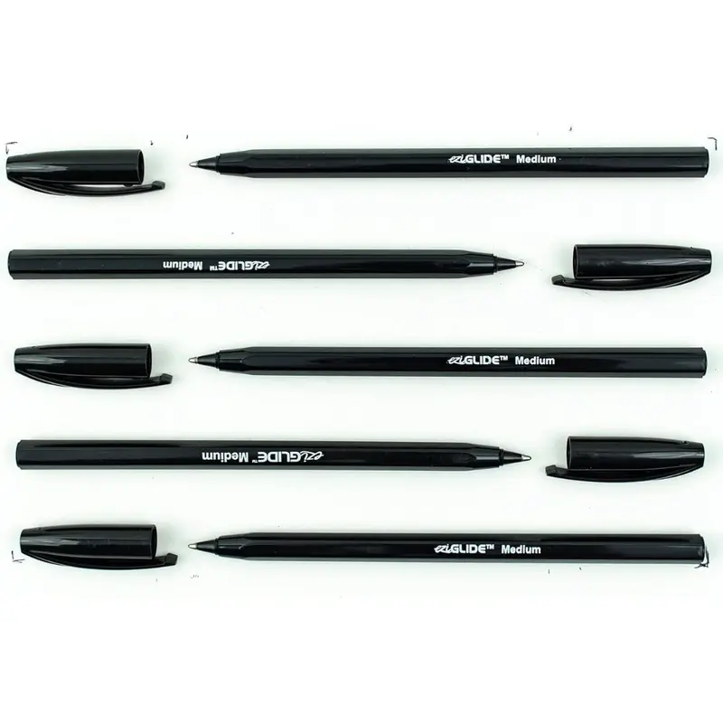 Pack of 50 Ballpoint Black Pens - Medium Point (1.0mm) - Smooth Writing Action - Ideal for School, Work, Home - Stationary Supplies stationary stationery  school ballpoint  pen 2