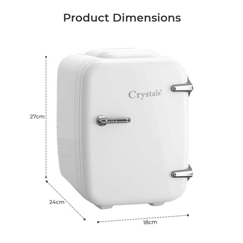 4L Portable White Mini Fridge Table Top Electric Small Cooler Bedroom Ice Box Office 4