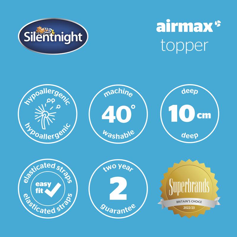 Silentnight Airmax 1000 Mattress Topper, Breathable and Fresh for a Comfortable Night's Sleep 6
