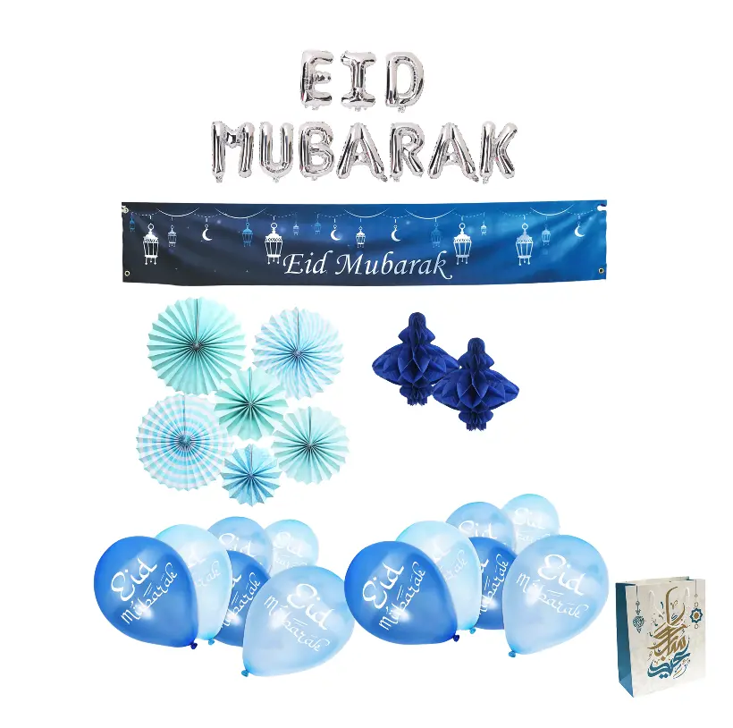 Blue Decorations Set with Gift Bag
