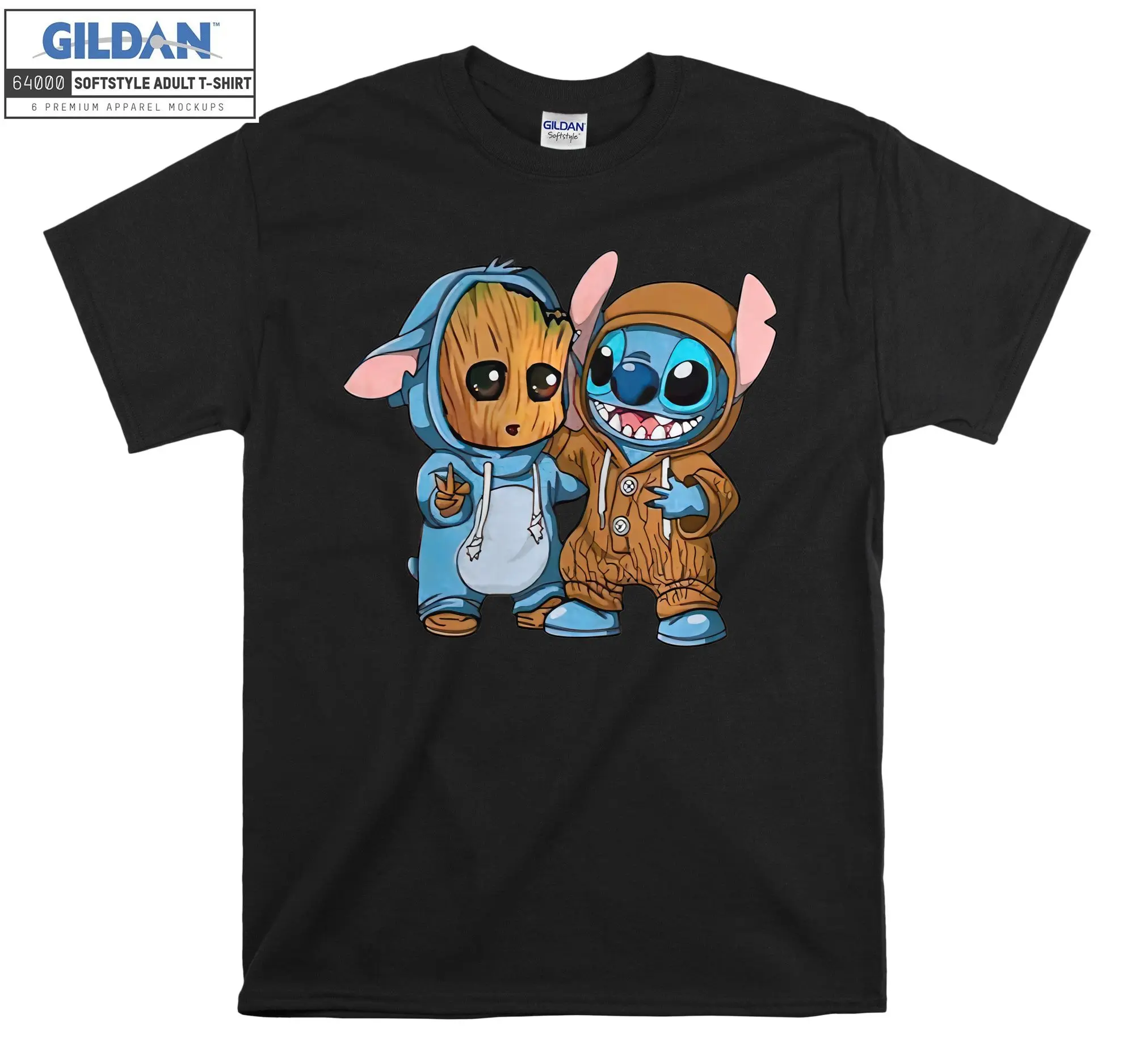 Stitch And Groot Cosplay  Men Women Unisex Top T Shirt T-Shirt Tshirt