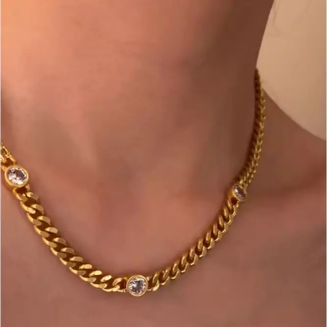 Madeira Chunky Cuban Necklace / 18K Gold Plated fine jewelry fashion
