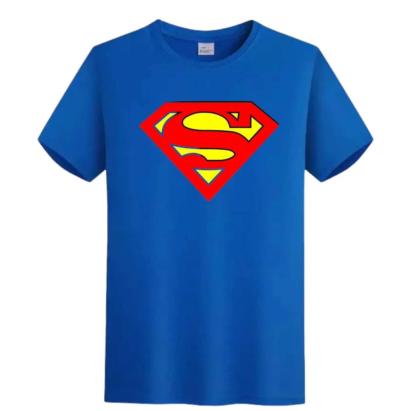 T SHIRT SUPERMAN Top Tshirt Shortsleeve Menswear Round Neck Crewneck