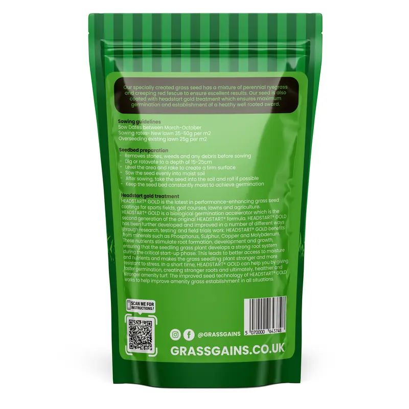 Grass Gains Super Seed with Headstart Gold Coating 1kg 2
