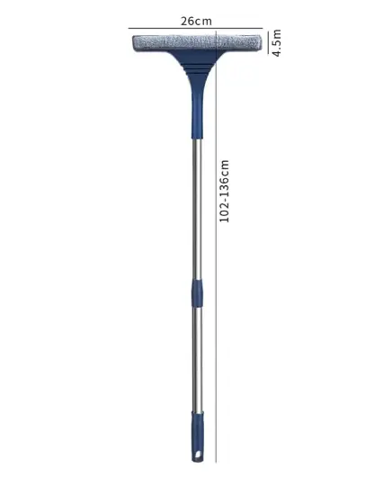 Professional Extendable Glass Cleaning Pole, 102-136cm, Squeegee Cleaner, Bendable Head, Professional Window Cleaning, Lightweight Cleaning Tool Adjustable 8